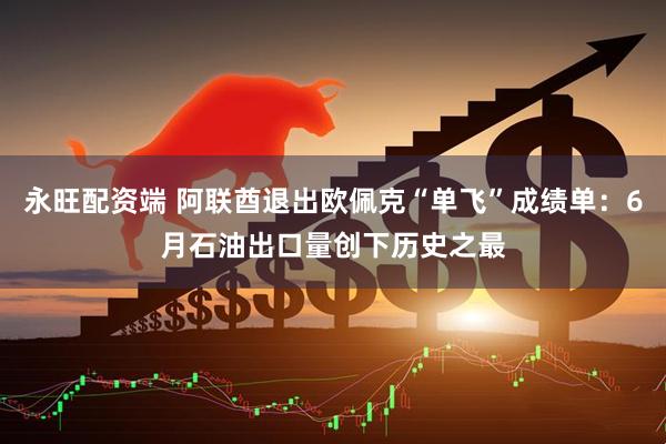 永旺配资端 阿联酋退出欧佩克“单飞”成绩单：6月石油出口量创下历史之最