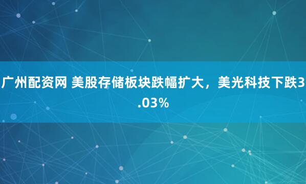 广州配资网 美股存储板块跌幅扩大，美光科技下跌3.03%