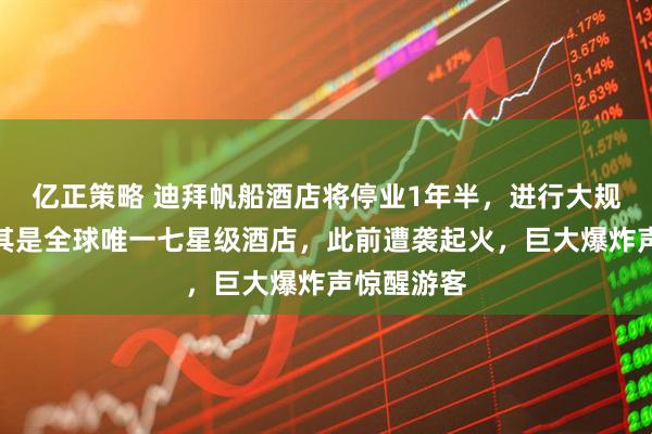 亿正策略 迪拜帆船酒店将停业1年半，进行大规模修复！其是全球唯一七星级酒店，此前遭袭起火，巨大爆炸声惊醒游客
